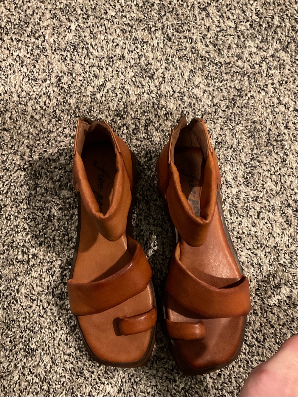 Free People Maddox Lug sole Brown Leather Ankle-Cuff Sandals.